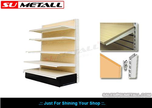 Medium Duty Supermarket Display Shelving Grocery Store Shelves With MDF Wood