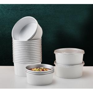 China Food Grade Aluminium Paper Bowls With Lids Takeaway Round Aluminium Foil Bowl supplier