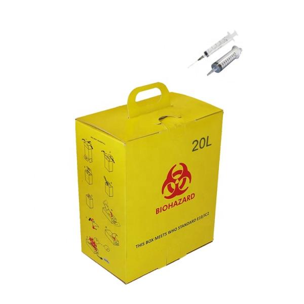 caja médica acanalada de impresión de encargo de los sostenidos de la capacidad grande 20L para las agujas