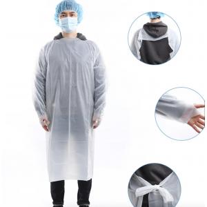 China Plastic Waterproof Long sleeved Disposable CPE Gown With thumb loop supplier