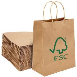 China Recyclable Eco Friendly Brown Paper Gift Bags supplier
