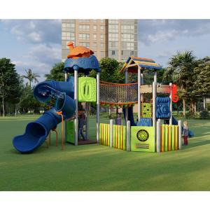 China Garden Toys Plastic Kids Playground Slide With Galvanized Post supplier