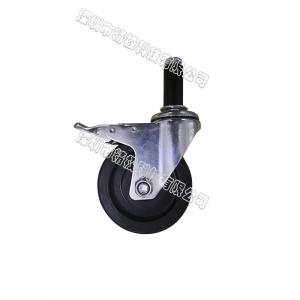 Anti Static Trolley Wheels With Brakes Rubber Material Small Friction