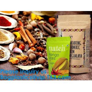 SIDE GUSSET COFFEE BAGS,STAND UP COFFEE BAGS,KRAFT PAPER COFFEE BAGS Foil Zip Lock Stand Up Food Pouches Bags with Notch