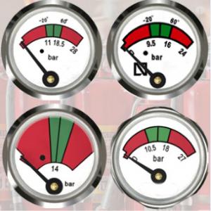 China JQ0803 Fire Extinguisher Gauge 23mm Diameter Sturdy / Durable With Bottom Mounting wholesale