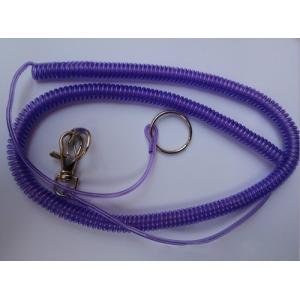 China Charming purple color 5M fishing lanyard promotional fishing accessories spiral coil cord supplier