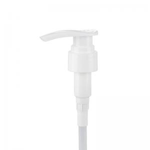 China Plastic Bottle 28/410 Lotion Pump For Cream Shampoo Bottle Output 4cc Ribbed Closure supplier