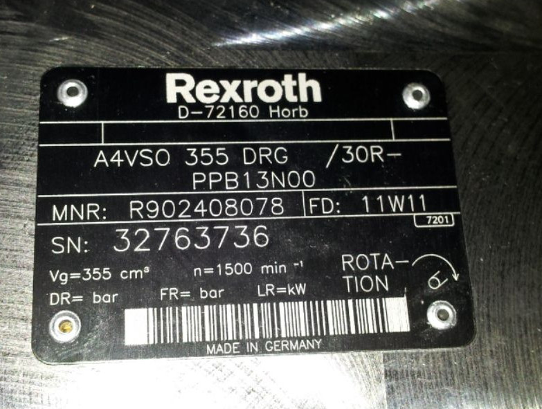 China Rexroth A4VSO355シリーズ ピストン・ポンプA4VSO355DR/30R-PPB13N00の標準的な利用できる supplier