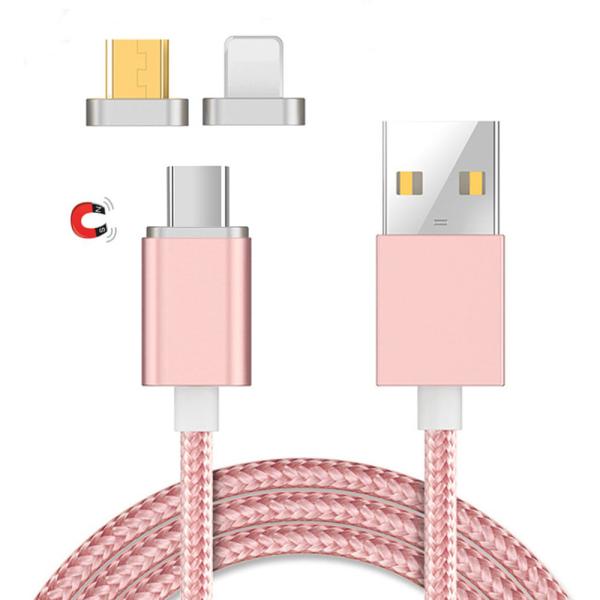 China 1MのナイロンはAppleのタイプc、人間の特徴をもつ磁石の充満ケーブル アマゾンのための1つの磁気ケーブルに付き3つを編んだ supplier