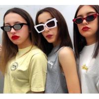 China BSCI Trendy Fashion Sunglasses Women Rectangle Frame Clear Mirror Lens Glasses UV400 on sale