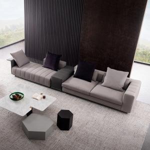 China OEM Hotel Lobby Furniture Modular Sofa Set Leather Fabric Straight Sofa Living Room supplier