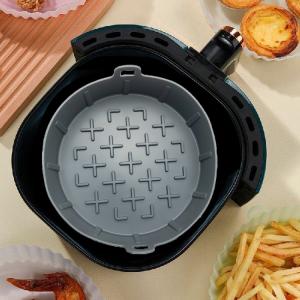China Food Safe Silicone Kitchen Tool Easy Cleaning Air Fryer Pot Liners Reusable Basket supplier