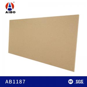 Shiny 3000*1400MM British Tan Colored Glass Countertop Quartz