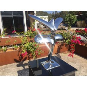 Abstract Metal Animal Sculptures Modern Art Stainless Steel Flying Eagle