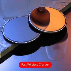 China 10W Round Desktop Pad LED Light Wireless Phone Charger For Iphone X 8 Plus supplier