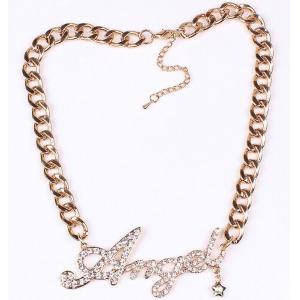China European and American fashion chain letters Angel Angel diamond necklace chain sweater supplier
