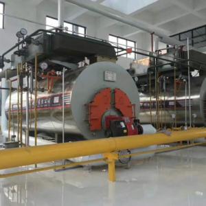 Horizontal Gas Fired Hot Water Boiler Industrial 0.35-14MW Capacity Q235B Material