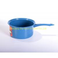 1QT cast iron blue color enamel cookware milk pot with long handle