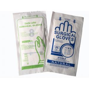 Disposable latex sterilized surgical gloves,powdered free.White color. One pair/pouch