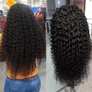 China 6A Transparent Lace Front Human Hair Wigs Deep Wave Curly supplier