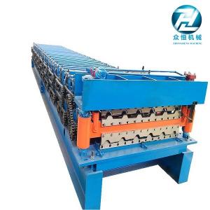 China Corrugated Iron Sheet Metal Roof Roll Forming Machine With High Capacity supplier