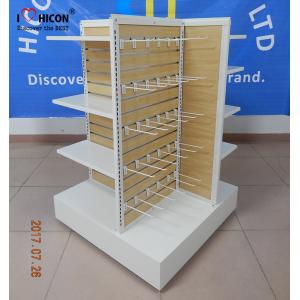 China Wooden Clothing Store Fixtures Metal 4-Way Garment Shop Display Racks Floor Standing supplier