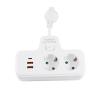 EU Power Socket Extender with 2 USB Ports and Type-C 250V