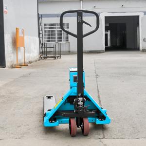 China Blue Hand Operated Pallet Truck 2500kg , Manual Hand Pallet Jack With Printer supplier