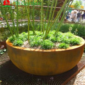 China OEM Corten Steel Flower Pots Large Rusted Steel Planter Boxes Abrasion Proof supplier