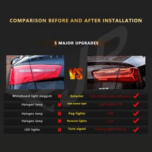 12-15 For Audi A6L LED Taillight Assemblies C7 Modified 18 Audi C7PA Rear Tail Light Flow Steering Turn Brakes Car Lamp