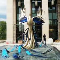 China Stainless Steel Electroplating Phoenix Sculpture Outdoor Pool Decoration on sale