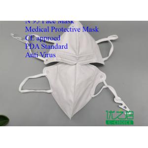 China Non Combustible White N95 Face Mask For Filtering Dust Pollen Bacteria supplier