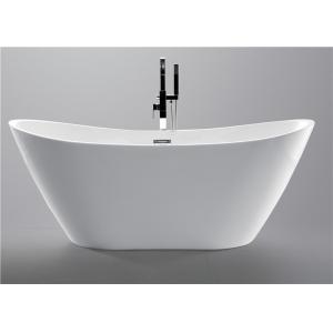 PMMA Portable Freestanding Oval Tub , White Plated Freestanding Soaker Tubs