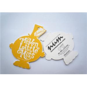 China Yellow Clothing Label Tags Recycled Paper Hang Tag For Necklaces supplier