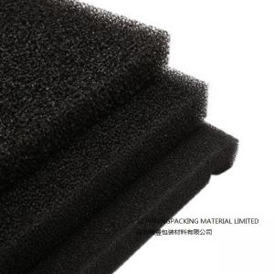 China Black RoHS Open Cell Foam Filter Material , 10 PPI Reticulated Polyurethane Foam Sheet supplier