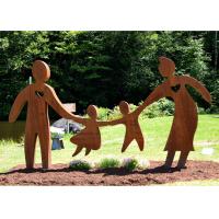 China Garden Art Decor Corten Steel Sculpture Family Parents and Children Playing on sale