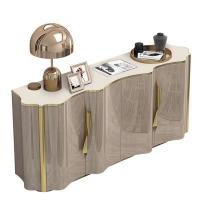 China Electroplated Luxury Sideboard Cabinets Stainless Steel Hotel Solid Wood Sideboard on sale