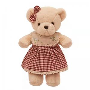 China Red Plaid Skirt Cuddly Teddy Bear Soft Toy Bear 30cm OEM supplier