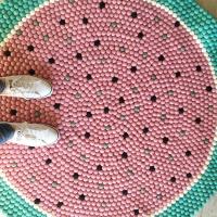 100% organic wool ball rug wool carpet handmade carpet woo material