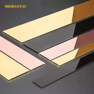 China 0.55MM Thickness Stainless Steel Corner Trim For Tiles Decoration Brushed Flat Strips supplier