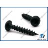 China Black Stainless Steel 410 Philips Round Head Wood Screw, Type 17 Point, Coarse wholesale