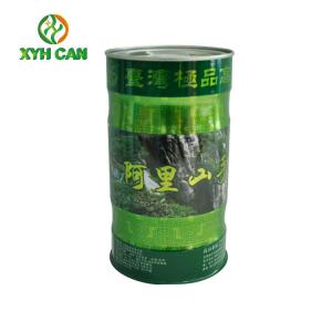 Tea Tin Can Tall Round Food Packaging With Inner Lid CMYK Printing