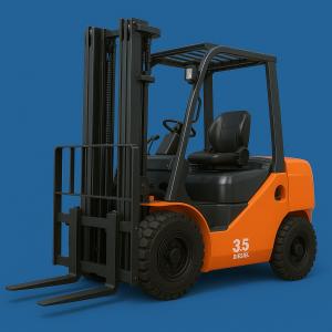 3.5t Diesel Forklift with 20% Gradeability 2060mm Turning Radius and 3-way Wider Back Mirror