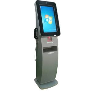 Surveillance Camera Self Kiosk Machine with telephone receiver, 150W Qr Code Scanner Kiosk