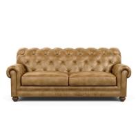 China Antique Style 3 Seater Sofa Chesterfield Tufted Sofa Set Genuine Leather Couch on sale
