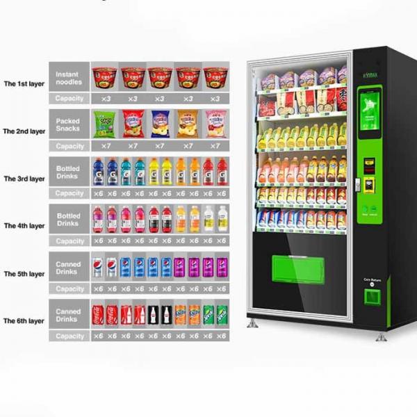 big capacity elevator snack and drink vending machine with refrigerant R290