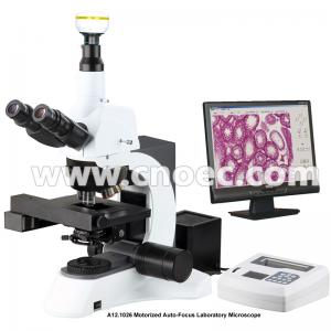 China Trinocular Head Compound Optical Microscope Motorized Auto Focus Microscope A12.1026 supplier