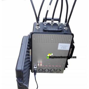 China 7 dispositivo militar do jammer do sinal da bagagem portátil do jammer da bomba do poder superior das faixas 350w com bloco G/M CDMA 3G 4G LTE da bateria supplier