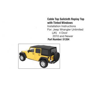 China 51204 Fabric Rugged Ridge Soft Top for Jeep Wrangler Unlimited Jk 4 Door 2010+ supplier