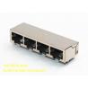 China 1 * 4 Multi - Port RJ45 Female Cat5 Connector Tab Down THT Terminal 12mm Jack Height wholesale